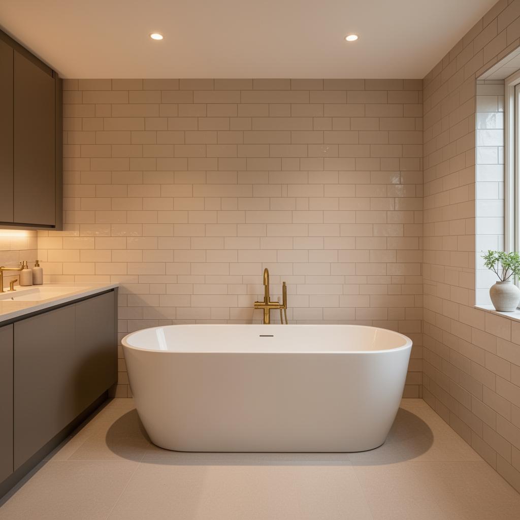 Luxury spa bathroom renovation with freestanding tub
